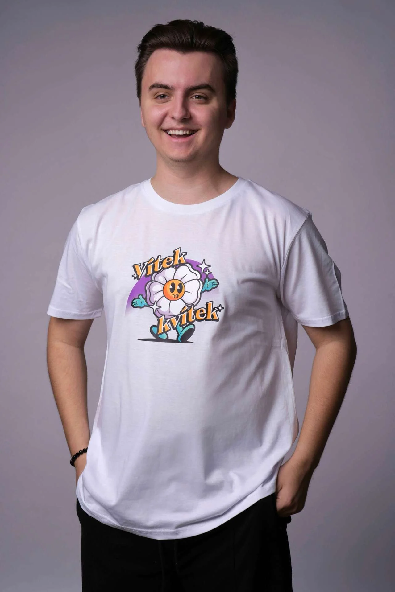 Vítek Kvítek tričko bílé
